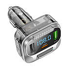 DR Модулятор Hoco E75 Bravery PD30W+QC3.0 car BT FM transmitter Колір Чорний, фото 5