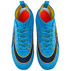 Бутси футбольні з носком Zelart 2588 розмір 39 Blue-Deep Blue-Gold, фото 5