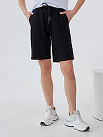 Жіночі вільні шорти з кишенями розміри розміри чорні 42-44, 44-46, 46-48