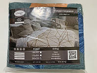 Летнее одеяло-покрывало 200х220см Лелека Текстиль Золотисто-лазурные лепестки