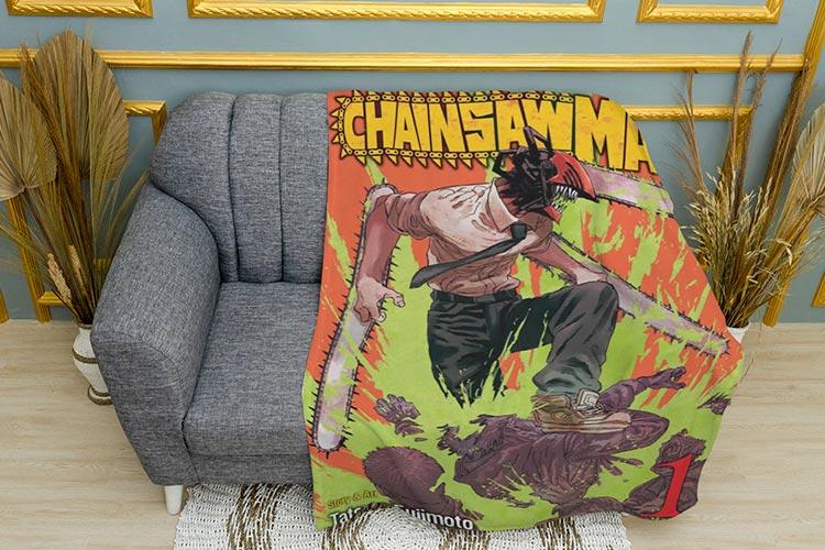Плед «Людина-бензопила. Денджи. Chainsaw Man. Denji. Plaid»