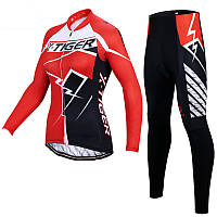 Вело костюм жіночий X-Tiger XW-CT-154 Red M велокомплект кофта з довгим рукавом і штанами