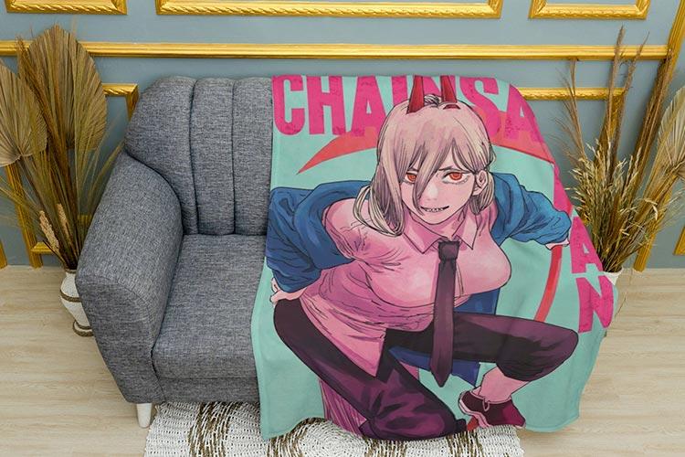 Плед «Людина-бензопила. Павер. Chainsaw Man. Power. Plaid»
