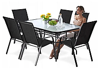 Комплект садовой мебели 150 X 90 X 70 СМ + 6 стульев Универсальный набор стола и стульев для отдыха