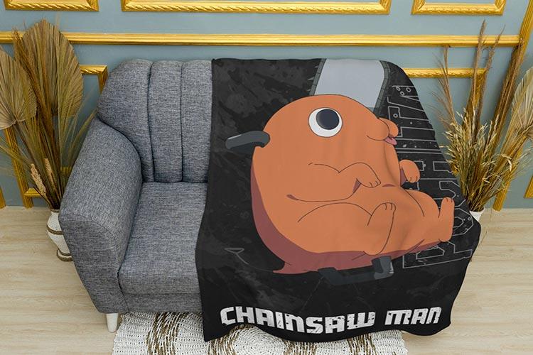 Плед «Людина-бензопила. Почіто. Chainsaw Man. Pochito. Plaid»