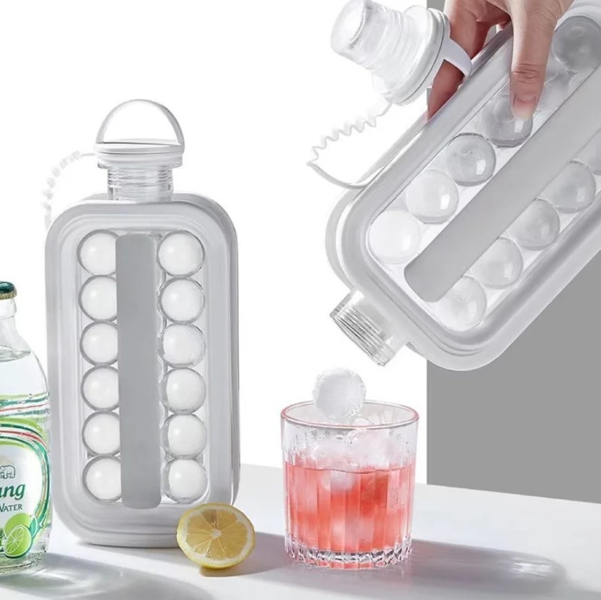 Портативна силіконова форма для льоду у формі пляшки на 17 кульок Ice Cube Tray, фото 1