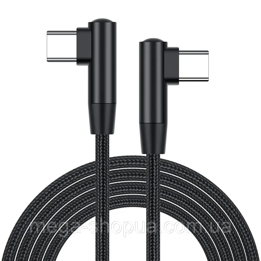 Кабель кутовий для швидкого заряджання телефона USB Type-C — USB Type-C 0.25 м. Зарядний дріт шнур ЮСБ Тайп С SX5