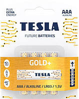 Батарейки Tesla AAA (LR03) Gold+ 1.5V 4шт mn
