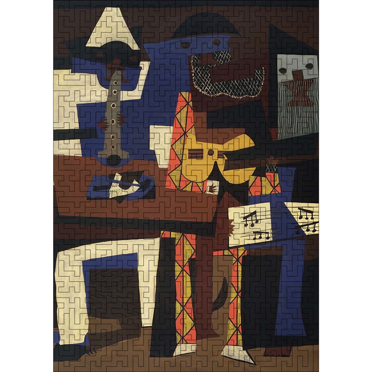 Дерев'яний пазл-лабіринт Woods Story Три музиканти (Пікассо) L, фото 1