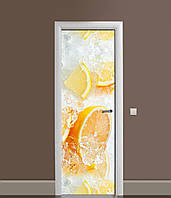 Наклейка на дверь Zatarga Апельсины во льду 650х2000 мм TV, код: 5570566