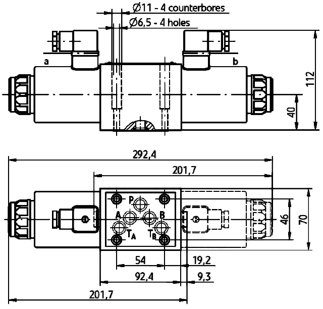 розміри гідророзподільника 4WE10E-3XCW110RN9Z5L