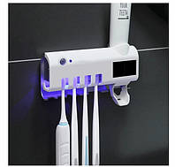 Настенный держатель зубных щеток + автоматический диспенсер для зубной пасты Toothbrush sterilizer WJ3 mn