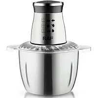 Мощный кухонный измельчитель чоппер с металлической чашей 3литра блендер 1000ватт RAF R.7030 Черный mn