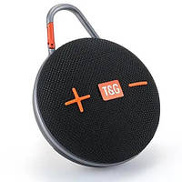 Портативная аккумуляторная Bluetooth колонка, FM Radio, AUX, micro-SD, USB с карабином T&G TG-648 (5W) Black