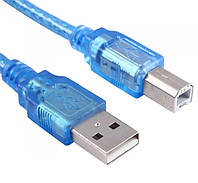 Кабель USB - AM/BM 1,5м з фільтром для принтера Blue (26119) mn