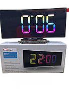Настольные электронные зеркальные LED часы с температурой, датой, будильником DS-6507rgb mn