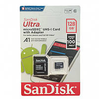 Карта памяти SanDisk Ultra microSDXC 128GB UHS-I + SD адаптер Class 10 mn