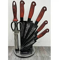 Набор ножей из нержавеющей стали с подставкой Kitchen knife B12418 (8 предметов) mn