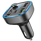 DR Модулятор Borofone BC48 Broad QC3.0 car BT FM transmitter Колір Чорний, фото 6