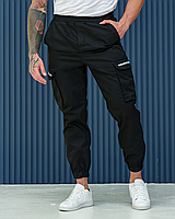 Мужские стильные штаны-карго рефлектив чёрные Турция премиум качество S