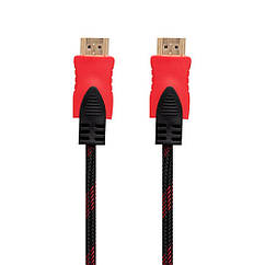 DR Cable HDMI-HDMI 1.4V 1.5m (Тканинний дріт) Колір Чорно-червоний