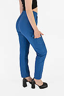 Брюки женские стрейч коттон с накладными карманами (Венгрия) Штаны карго Ярко-синий цвет M