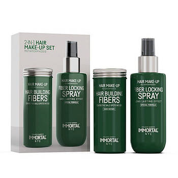 Набір 2в1 загущувач для волосся + спрей для його фіксації, в коричневому кольорі  Immortal Infuse,150 мл (INF-135)