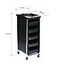 Парикмахерська тележка YRE Q21 – 5 полиць, чорна, мобільна, фото 5