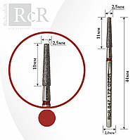 Фреза для манікюру алмазна RcR 847 172 025R "Конус усічений" червона