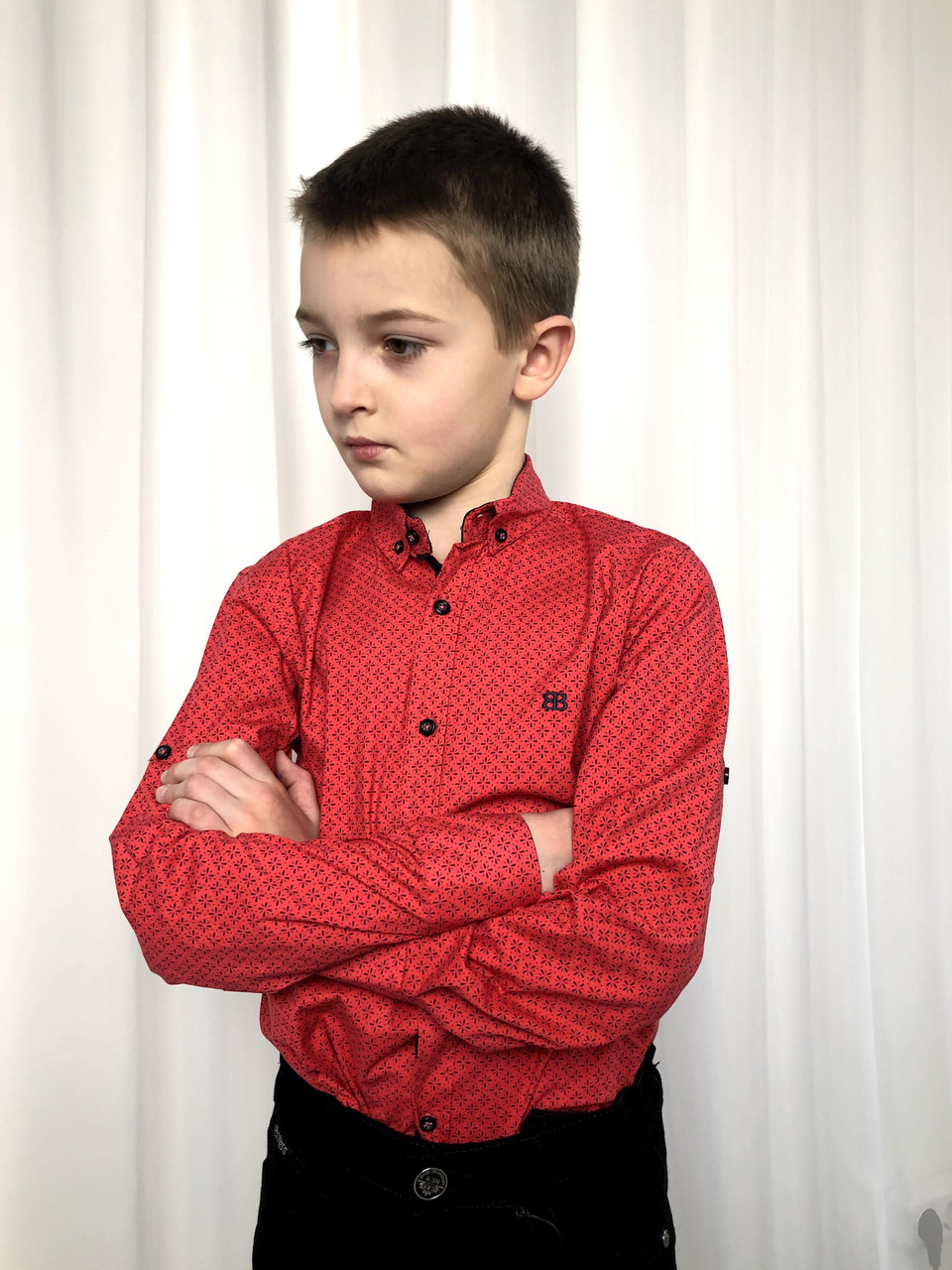 Сорочка BOLD з довгим рукавом арт 101, Червоний, 140