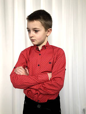 Сорочка для хлопчика Bold з довгим рукавом трансформер, бавовна, Червоний 140