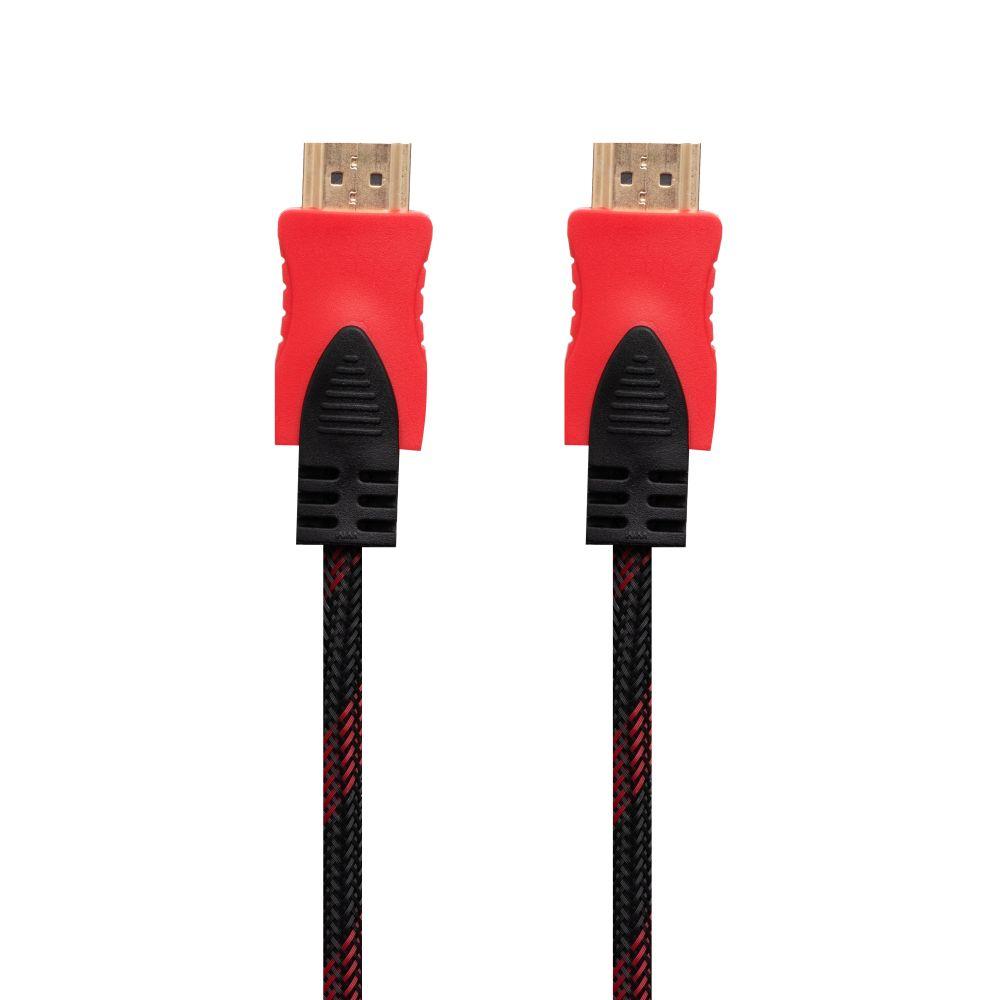 DR Cable HDMI-HDMI 1.4V 5m (Тканинний дріт) Колір Чорно-червоний