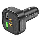 DR Модулятор Borofone BC43 Flash QC3.0 car BT FM transmitter Колір Чорний, фото 2