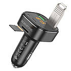 DR Модулятор Borofone BC43 Flash QC3.0 car BT FM transmitter Колір Чорний, фото 3