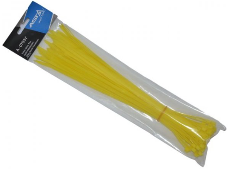 Хомут пластиковий (жовтий) 50 шт./5x300 мм ASTA A-CT53Y