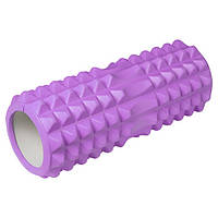 Роллер для йоги, пилатеса, фитнеса, ролик массажный для спины 33 х 14 см 5118-4 Фиолетовый