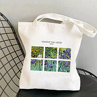 Эко-сумка шоппер LOYS белая с принтом "Картина Ван Гога - Ирисы"