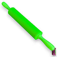 Скалка силиконовая для раскатки теста 45см (25 см основа) зеленый