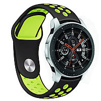 Ремешок BeWatch для Samsung Galaxy Watch 46 mm | 3 45 mm | Gear S3 перфорированный 22мм Черно TV, код: 2592681