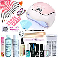 Стартовий набір для манікюру та педикюру, лампа SUN BQ-V5, полігель (набір для нарощування нігтів) DE