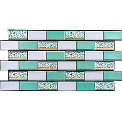 ПВХ панелі для ванни під Плитку бірюзовий орнамент 96х48 см для стін кухні декор вагонка Текстура цегла