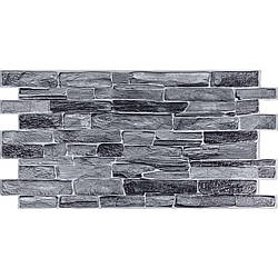 Стінова ПВХ панель для ванної 96х48 см Сірий дикий камінь бруківка декоративна вагонка Текстура кам'яна