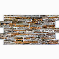 ПВХ панелі декоративні для ванни 96х48 см Цегла камінь кладка Мікс для стін кухні декор вагонка Коричневий