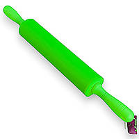 Скалка силиконовая для раскатки теста 45 см силиконовая ручка зеленый