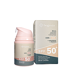 Крем для обличчя сонцезахисний Bogenia SPF 50+ 3 в 1 Sunscreen Face Cream BG422, 50 мл