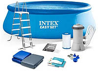 Басейн INTEX в коробці 26166 р.457*107см 7290 л (сходи, фільтр/насос 3785 л/год, тент, підстилка)