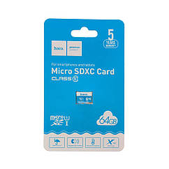 DR Карта Пам'яті Hoco MicroSDXC 64 gb 10 Class Колір Синій