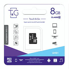 DR Карта Пам'яті T&amp;G MicroSDHC 8gb UHS-1 10 Class Колір Чорний