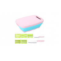 [MB-01854] Овощерезка 9в1 со складным поддоном дуршлагом и разделочной доской (терка для овощей с контейнером)