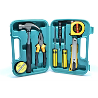 [MB-02434] Набор инструментов для дома или гаража (молоток, отвертки, пассатижи, рулетка, нож) в кейсе 9 в1